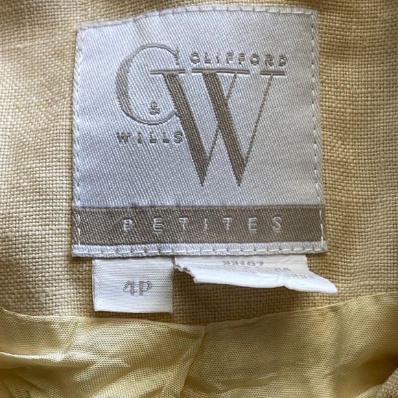 Clifford & Wills Vintage Light Yellow Linen Blazer - Picture 9 of 9